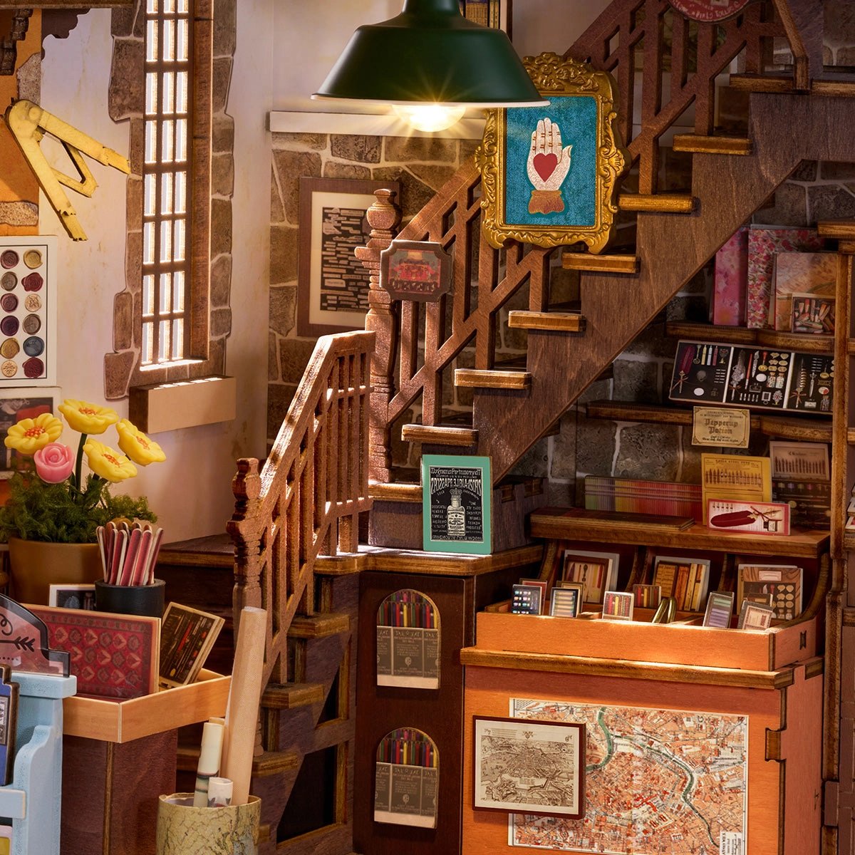 rolife wisdom stationery shop second-flight statirs design