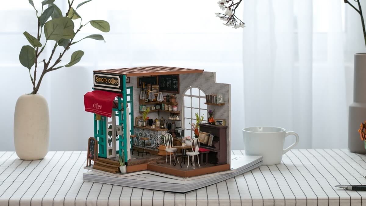 simon's coffee shop miniature house kit