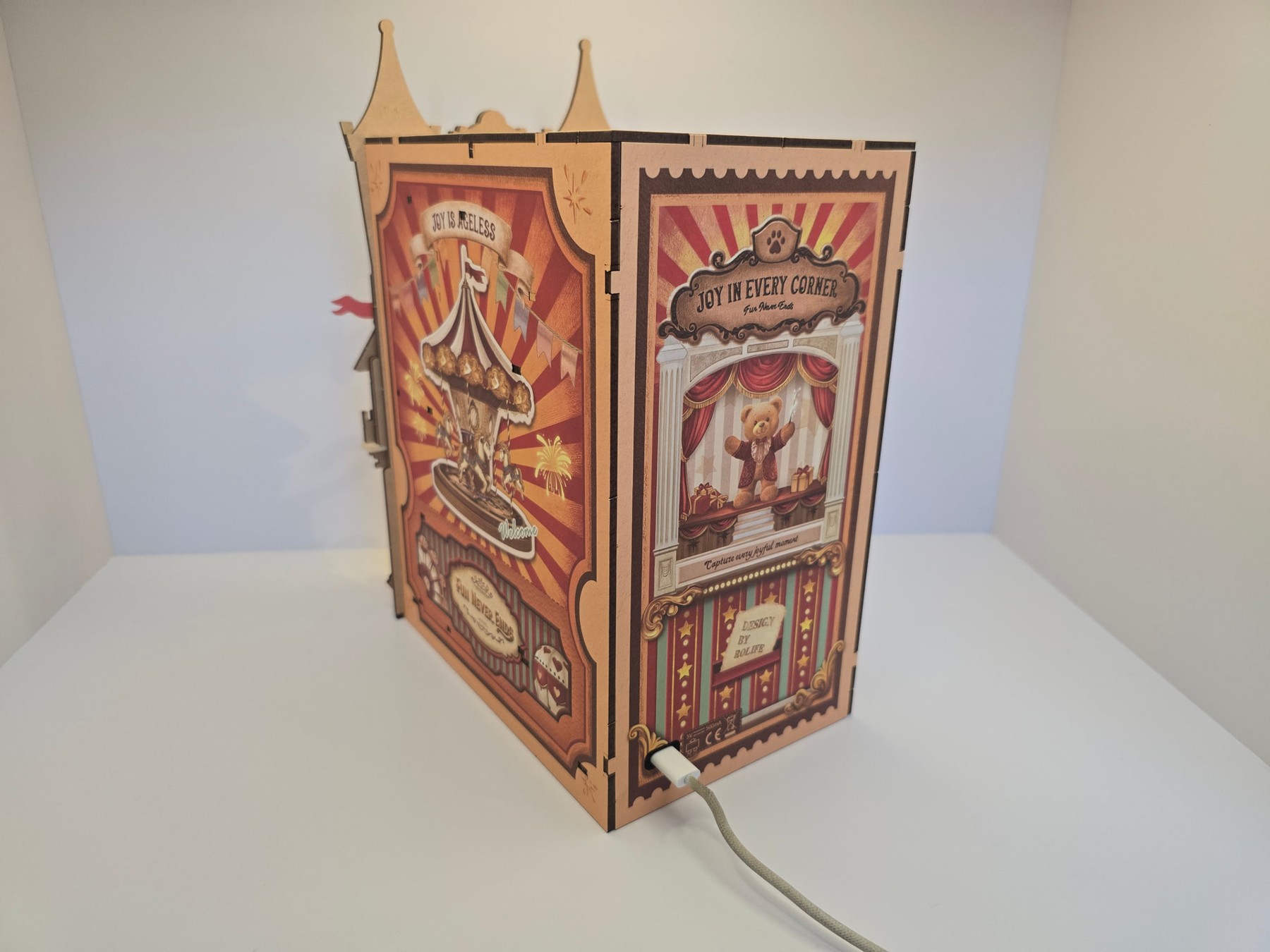 Emma Samchek's completed Fairytale Amusement Park TGB17 showing the decorated side and rear panels