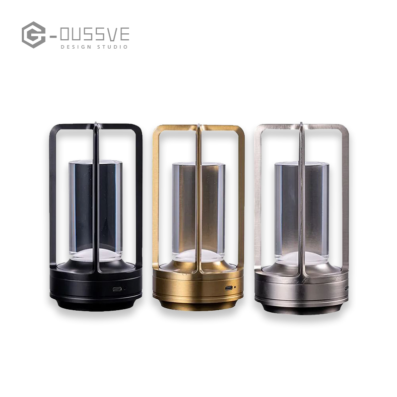 G-OUSSVE｜LED Vintage Touch Lamp: Rechargeable Ambient Light, Decorative Desk Lamp, Ideal for Bars, Camping, and as a Bedside Night Light