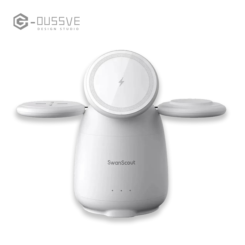 G-OUSSVE｜supports Qi2 protocol White Pigeon for Apple 12-15 Series iPhone iWatch AirPods Headset 3-in-1 Magnetic Wireless Charger