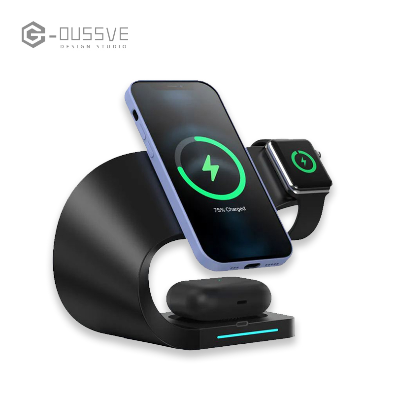 G-OUSSVE｜Magnetic Wireless Charger Three -in -one Fast Filling Apple Mobile Phone/Headset/Iwatch