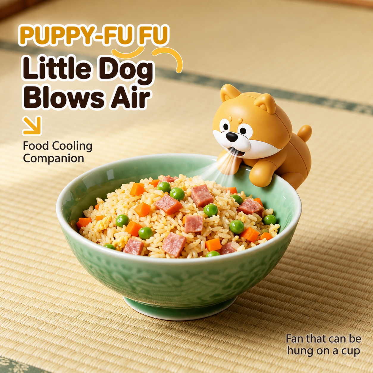 G-OUSSVE | Dog Cooling Clip-On Mini Fan for Cup & Bowl ,Hands Free Food Cooling Fan and Coffee Chiller ,Food Blower for Baby Hot Soup, Coffee, Tea and Noodles