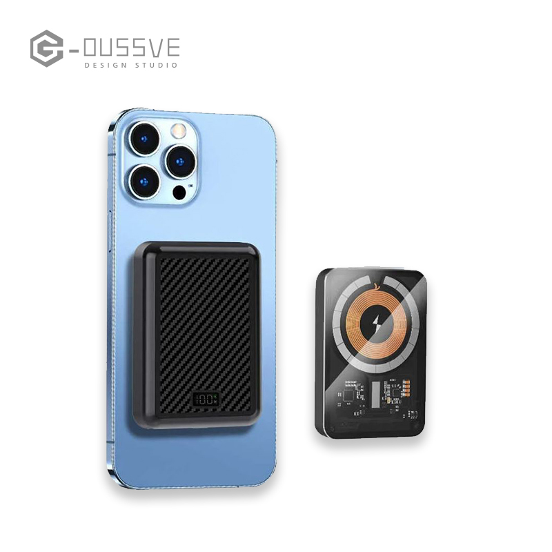 G-OUSSVE｜Industrial Style Power Bank Transparent Charging Treasure PD22.5W Fast Charging Magnetic Mobile Power Supply Large Capacity, Compact and Portable