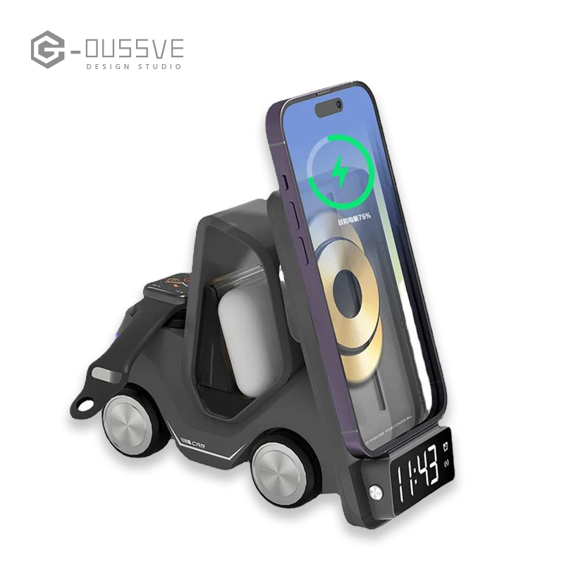 G-OUSSVE｜Wireless Fast Charging Creative Car Shape Design Multifunctional Alarm Clock Cool Atmosphere Lamp