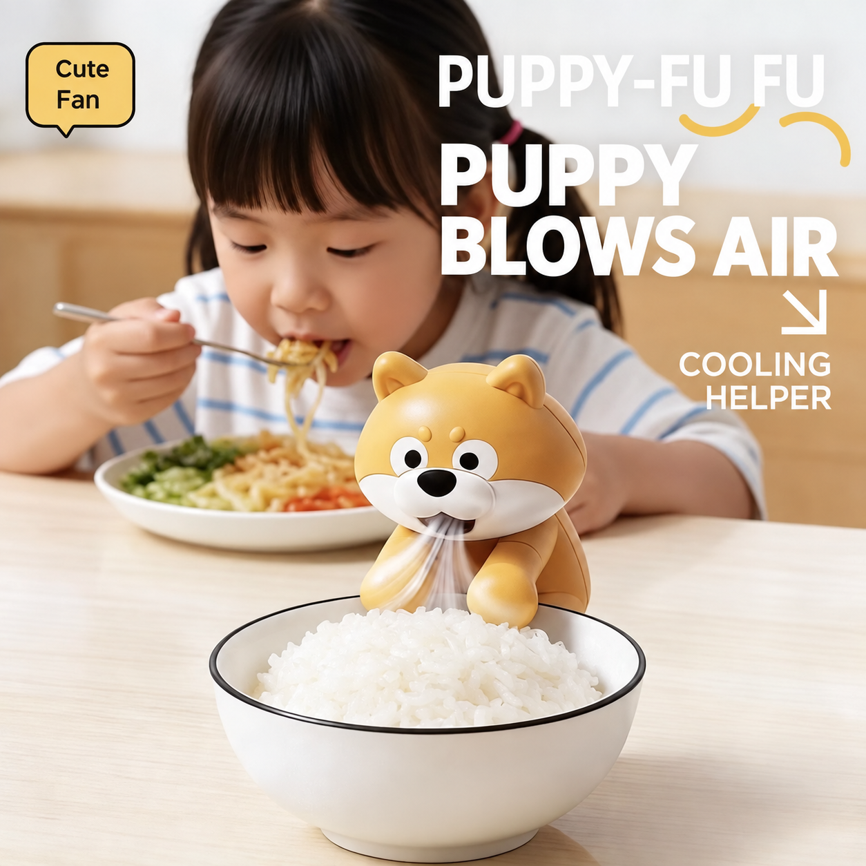 G-OUSSVE | Dog Cooling Clip-On Mini Fan for Cup & Bowl ,Hands Free Food Cooling Fan and Coffee Chiller ,Food Blower for Baby Hot Soup, Coffee, Tea and Noodles