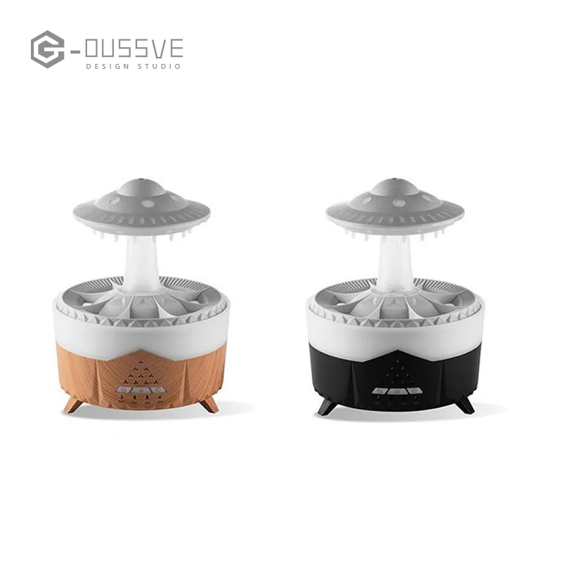 G-OUSSVE｜Cloud Rain Humidifiers Essential Oil Diffuser with 7 Colors nightlights Aromatherapy Diffuser Desk Fountain for Relaxing Mood Waterdrop Sound Rain Drop Diffuser Rain Sound Lamp 350 ml
