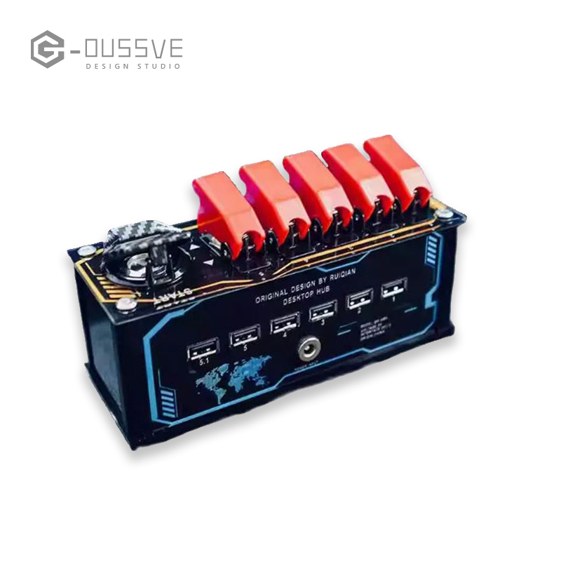 G-OUSSVE｜Table Setup, USB Blockchain Docking Station, Hub Extender, Atmosphere Lamp, Desktop Punk Decoration-Suitable for products with power below 15W