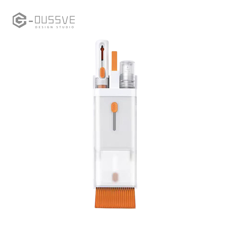 G-OUSSVE｜8 in 1 Keyboard Cleaning Set, Laptop Cleaner Kit Screen Swipe and Brush with Cell Phone Stand, Earphone Cleaning Pen for Airpod, Key Puller and Spray Bottle, for Computer/MacBook/Keyboard/iPad