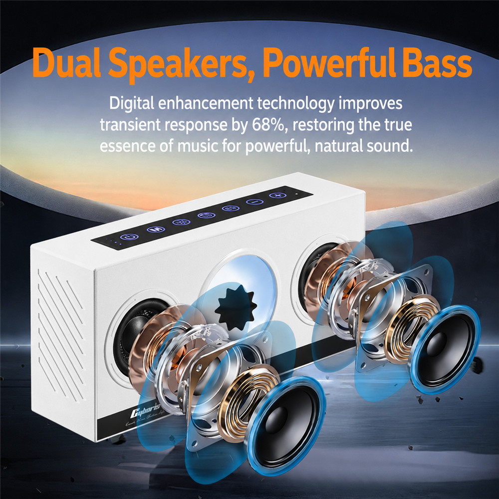G-OUSSVE Ferrofluid Bluetooth Speaker with Deep Bass, LED Alarm Clock and Immersive Surround Sound