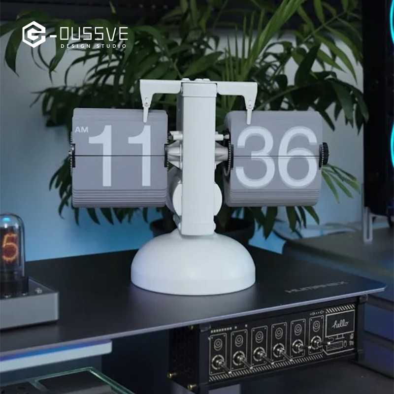 G-OUSSVE｜Automatic Page Flipping Mechanical Clock Balance Calendar European Creative Gateway Internet Celebrity Desktop Decoration