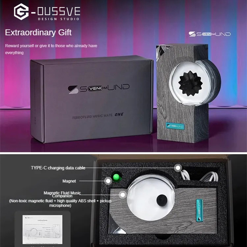 G-OUSSVE｜Magnetic Fluid Music Rhythm Companion Light Desktop Decompression Decoration Venom Creative Trend Play Gift - Not Bluetooth Audio