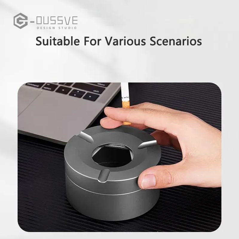 G-OUSSVE｜Anti Ash Ashtray Stainless Steel, Office and Home Stainless Steel Ashtray