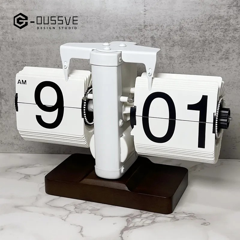 G-OUSSVE｜Automatic Page Flipping Mechanical Clock Balance Calendar European Creative Gateway Internet Celebrity Desktop Decoration