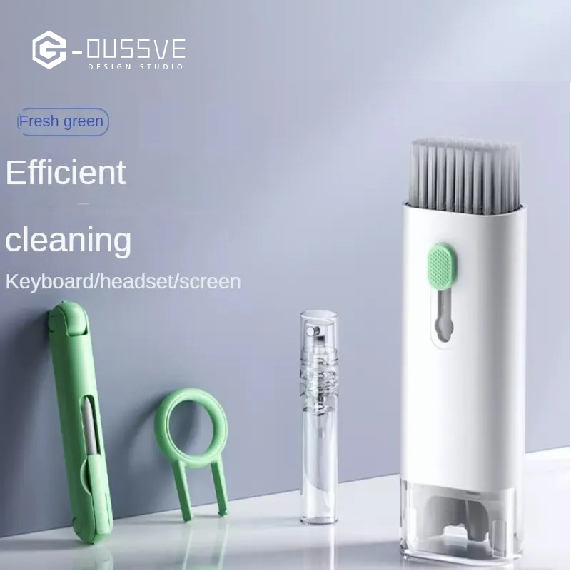 G-OUSSVE｜6-in-1 Keyboard Cleaner, Laptop Screen Cleaner, Electronic Cleaner Kit with Soft Keyboard Brush Keycap Puller for Airpod Laptop PC Monitor TV Earbud Phone Computer