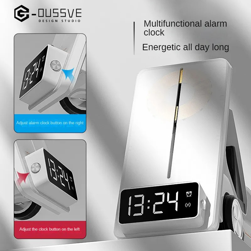 G-OUSSVE｜Wireless Fast Charging Creative Car Shape Design Multifunctional Alarm Clock Cool Atmosphere Lamp