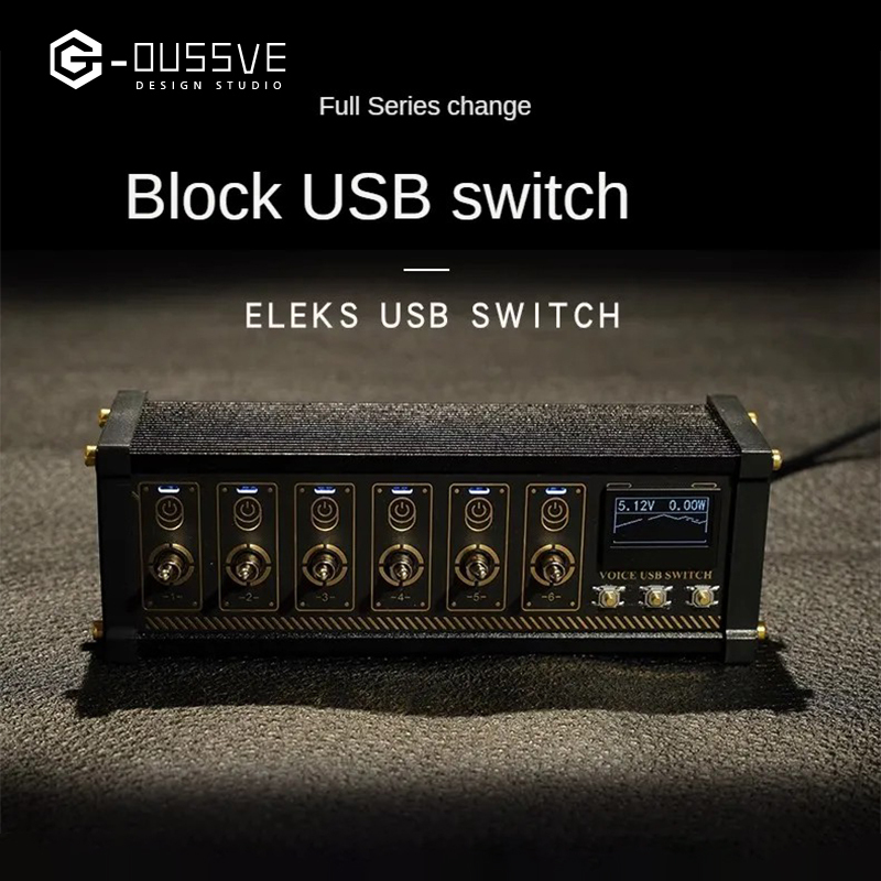G-OUSSVE｜Cyberpunk Blocked USB Button Switch with Independent Control for Row Insertion, Retro Gold Plated Gift for Boyfriend Desktop Matching