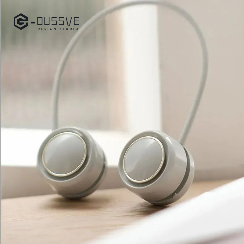 G-OUSSVE｜Foldable Neck Fan 3 Power Settings USB Rechargeable 1600mAh Battery Bladeless Fan for Outdoor Sports Travel