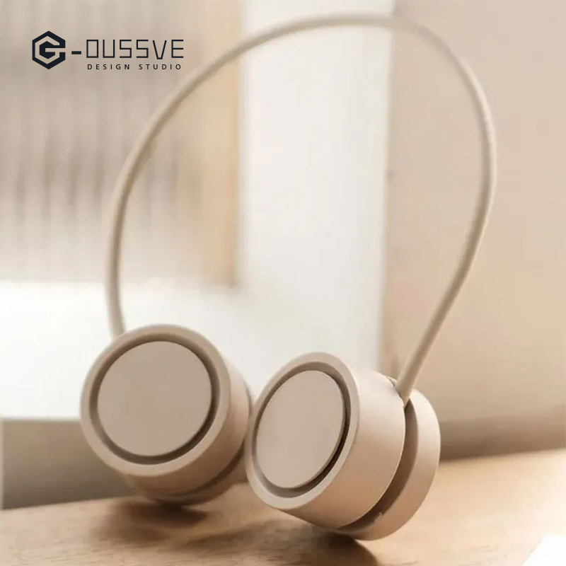 G-OUSSVE｜Foldable Neck Fan 3 Power Settings USB Rechargeable 1600mAh Battery Bladeless Fan for Outdoor Sports Travel