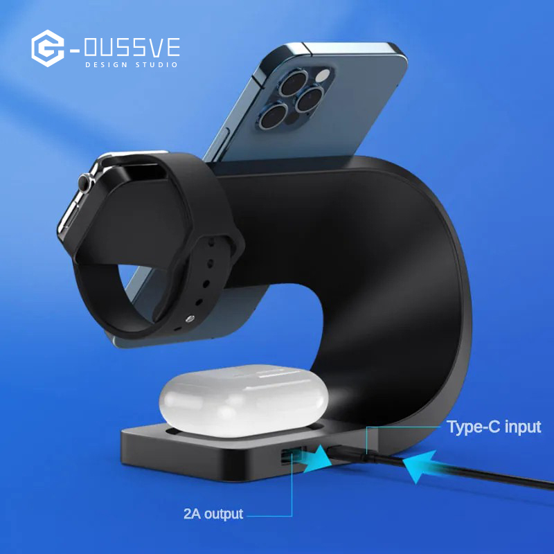 G-OUSSVE｜Magnetic Wireless Charger Three -in -one Fast Filling Apple Mobile Phone/Headset/Iwatch