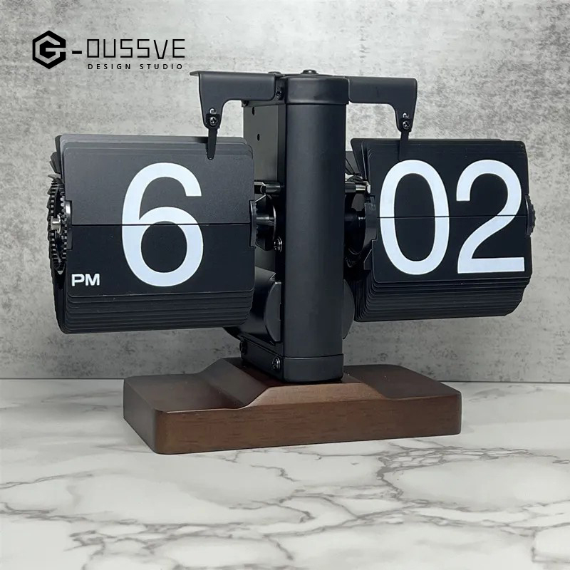 G-OUSSVE｜Automatic Page Flipping Mechanical Clock Balance Calendar European Creative Gateway Internet Celebrity Desktop Decoration