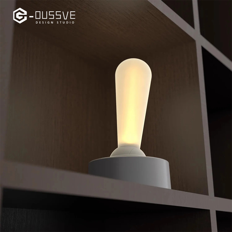 G-OUSSVE｜Modern Night Light, Dimmable Toggle Lamp - Portable Bedside Table Lamp - Wall Mountable Night Light with USB Charging 