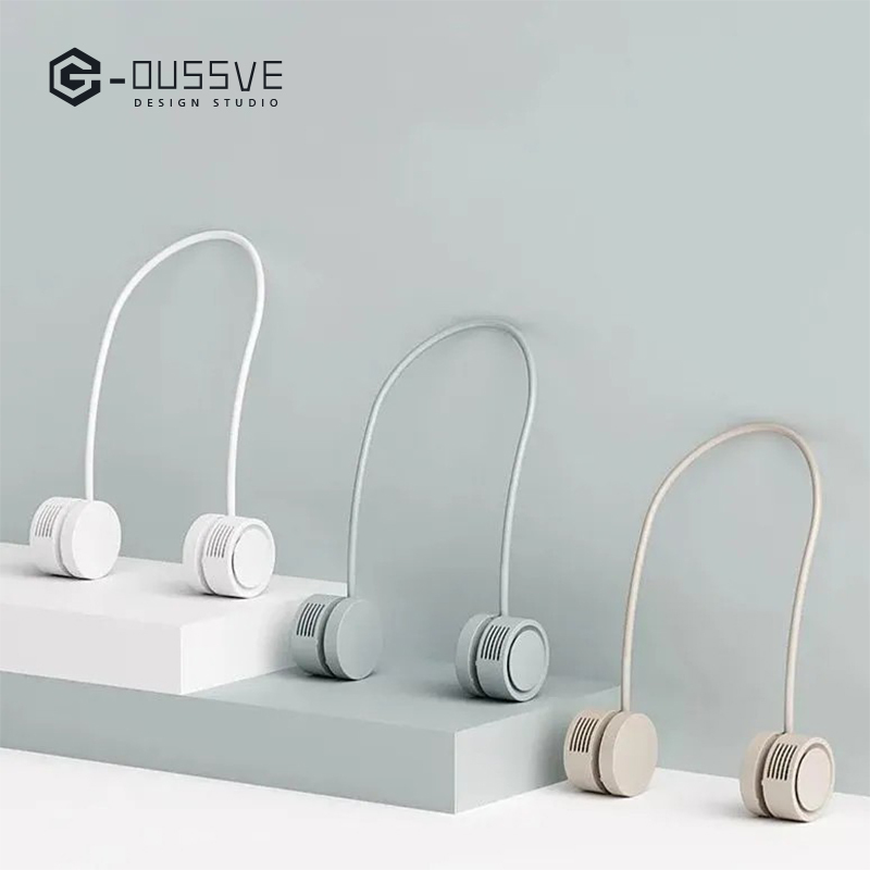 G-OUSSVE｜Foldable Neck Fan 3 Power Settings USB Rechargeable 1600mAh Battery Bladeless Fan for Outdoor Sports Travel