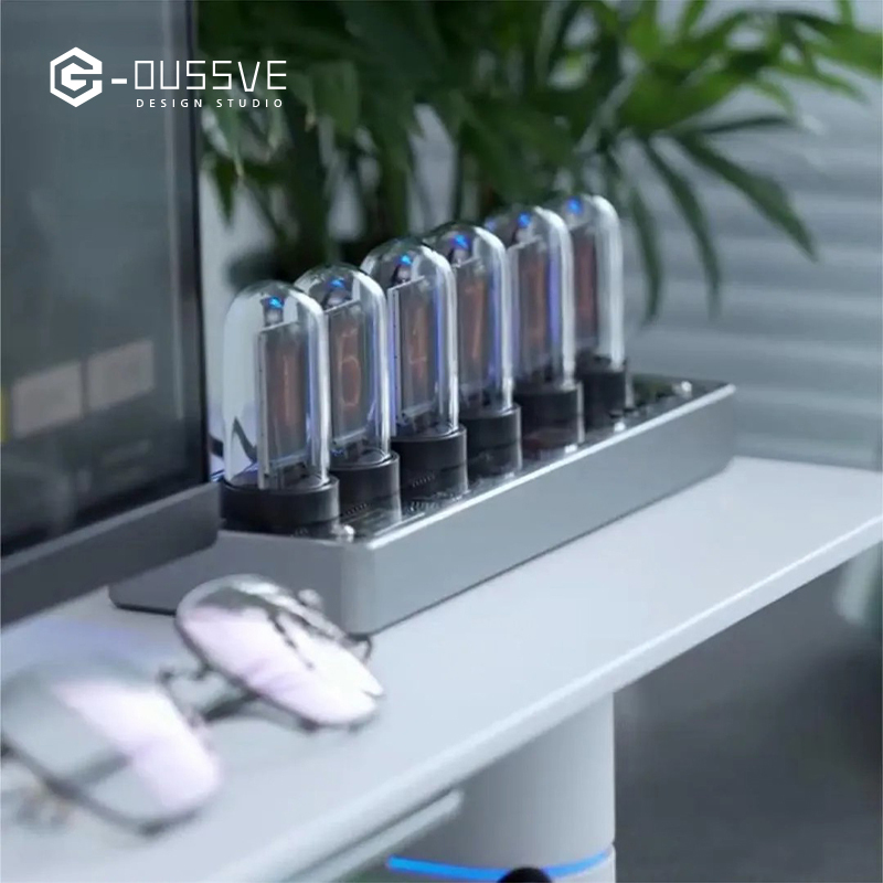 G-OUSSVE｜ISP Color Screen Desktop Clock, Huiguang Tube Desktop Alarm Clock, Desktop Creative Decoration