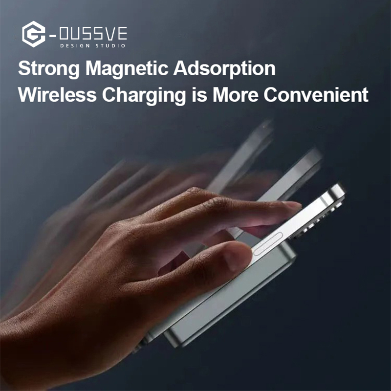 G-OUSSVE｜Industrial Style Power Bank Transparent Charging Treasure PD22.5W Fast Charging Magnetic Mobile Power Supply Large Capacity, Compact and Portable