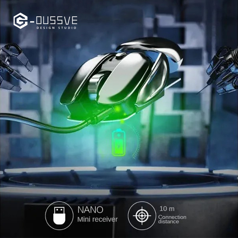 G-OUSSVE｜PX2 Charging Wireless Mouse with Mouse Pad, Silent and Silent Office Metal Mechanical Game, Esports Computer Laptop