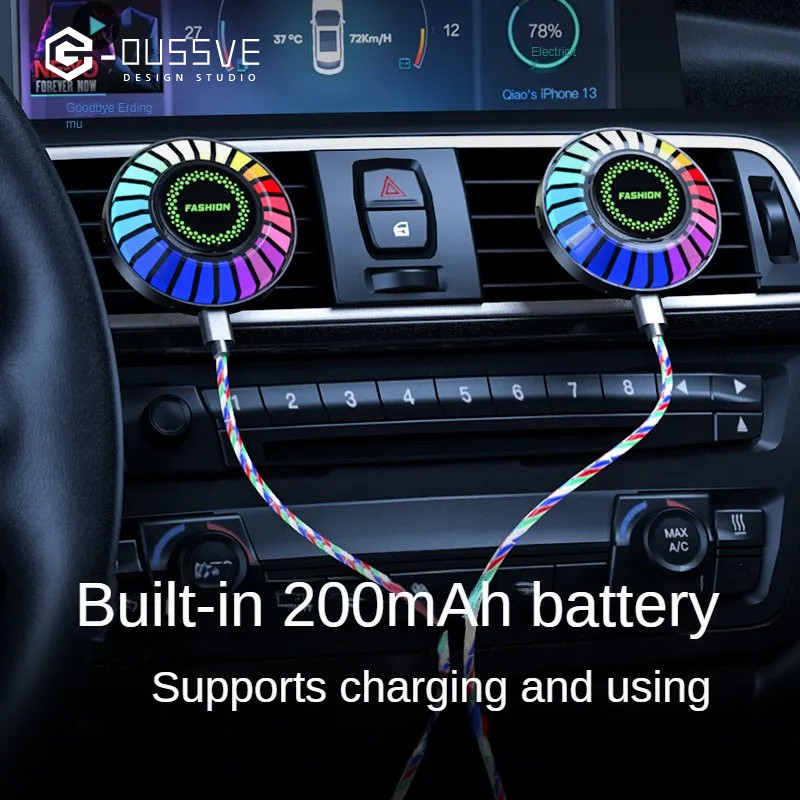 G-OUSSVE｜Car Aromatherapy Air Outlet, Car Atmosphere Light, Car Perfume 3D Pickup, RGB Voice-controlled Rhythm Light App control