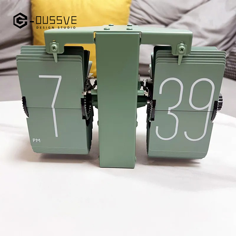 G-OUSSVE｜Automatic Page Flipping Mechanical Clock Balance Calendar European Creative Gateway Internet Celebrity Desktop Decoration