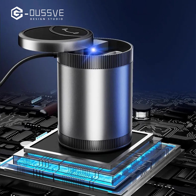 G-OUSSVE｜Car Ashtray With Light One-button Open Infrared Smokeless Ashtray With Lid Sealing Ring 