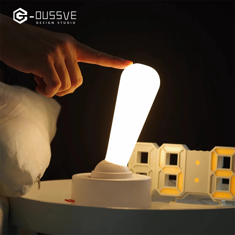 G-OUSSVE｜Modern Night Light, Dimmable Toggle Lamp - Portable Bedside Table Lamp - Wall Mountable Night Light with USB Charging 