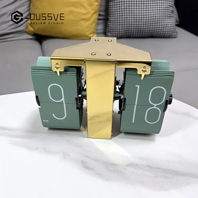 G-OUSSVE｜Automatic Page Flipping Mechanical Clock Balance Calendar European Creative Gateway Internet Celebrity Desktop Decoration
