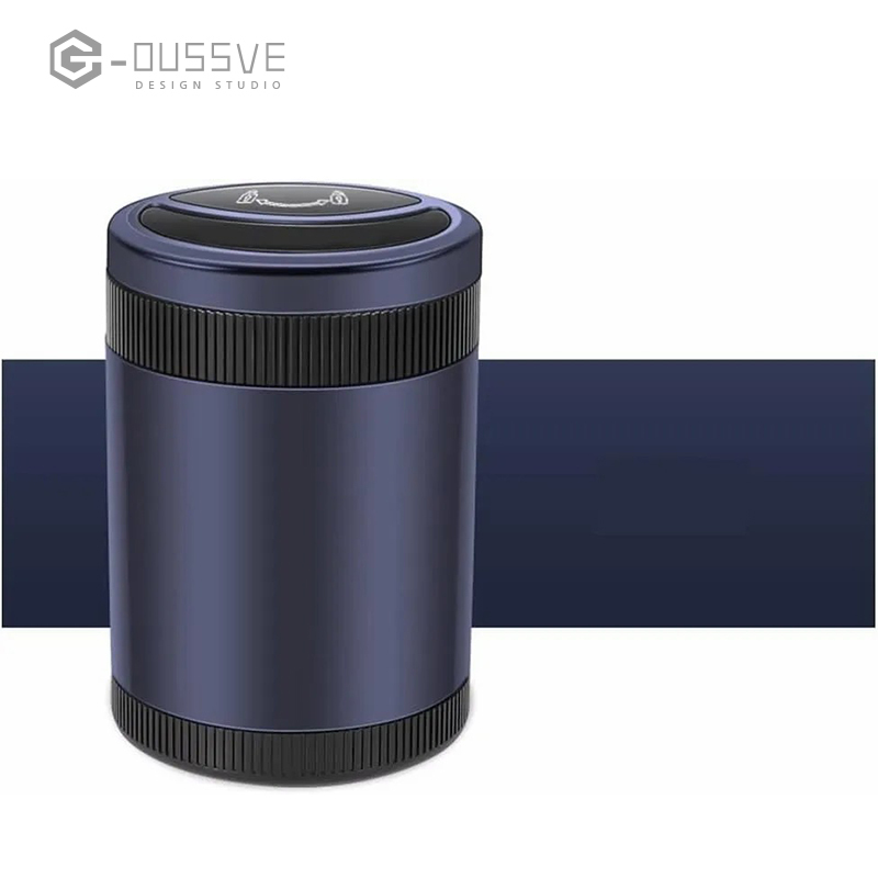 G-OUSSVE｜Car Ashtray With Light One-button Open Infrared Smokeless Ashtray With Lid Sealing Ring 