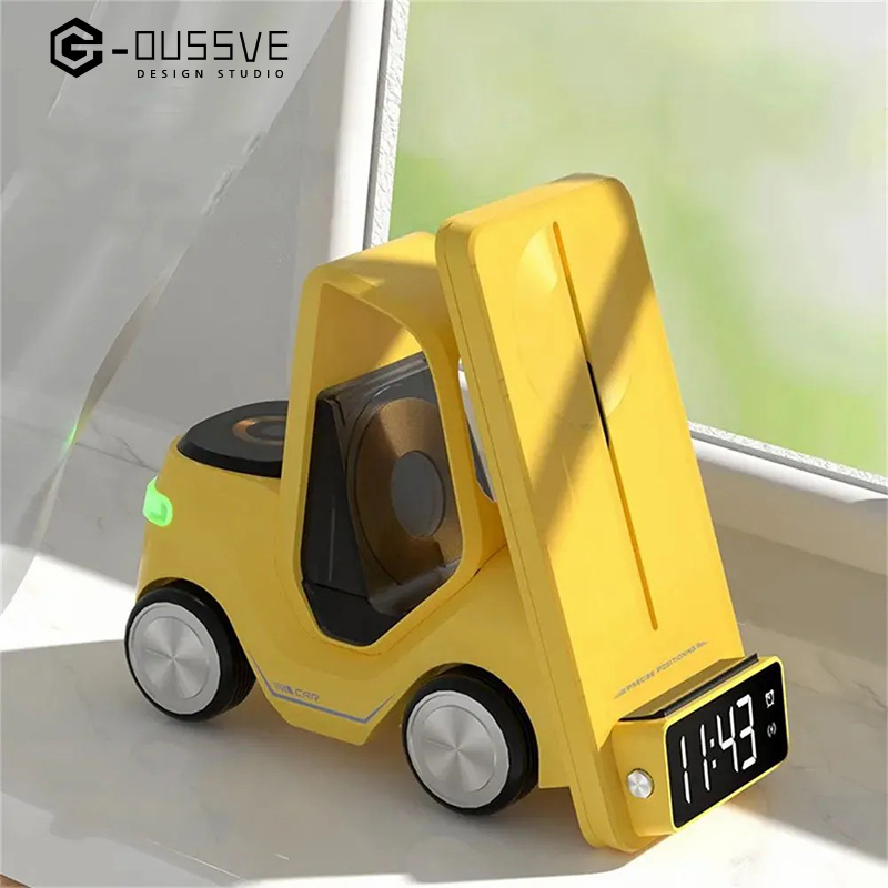 G-OUSSVE｜Wireless Fast Charging Creative Car Shape Design Multifunctional Alarm Clock Cool Atmosphere Lamp