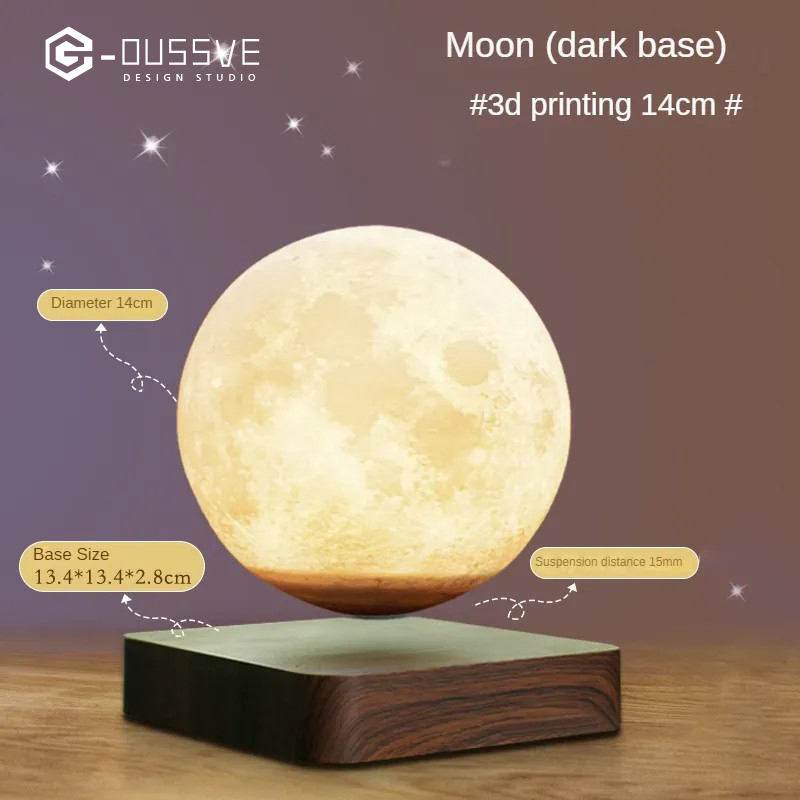 G-OUSSVE｜Magnetic Levitation Moon Lamp Bedroom Bedside Decoration, Atmosphere Small Night Lamp Creative Decoration
