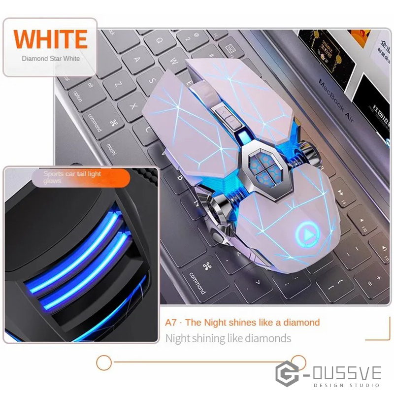 G-OUSSVE｜Wireless Mouse Charging Silent for Mechanical Revolution Queungshi/Aurora Pro/Unbounded 16 12th Gen Core I7 Gaming Laptop Silent Student Dormitory E-sports CF Chicken LOL
