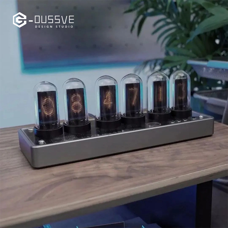 G-OUSSVE｜ISP Color Screen Desktop Clock, Huiguang Tube Desktop Alarm Clock, Desktop Creative Decoration