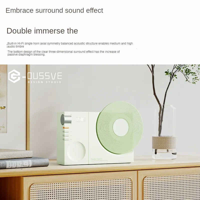 G-OUSSVE｜Time Bluetooth Speaker Desktop Retro Clock Speaker Subwoofer Film Rotatable Birthday Gift
