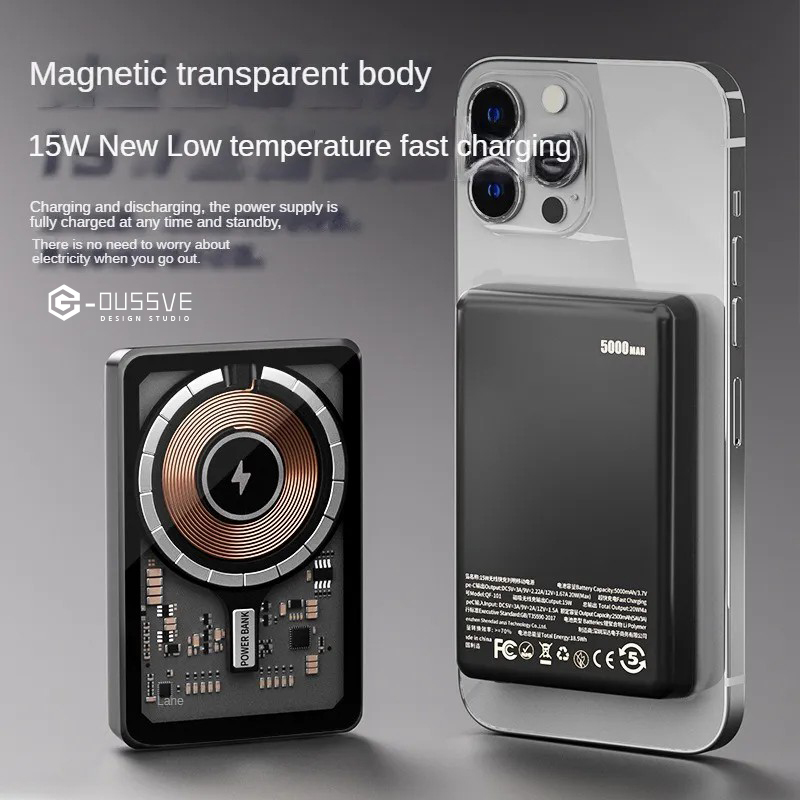 G-OUSSVE｜Punk Transparent Apple Six Piece Set Suitable for iPhone Wireless Charging Fast Adaptor Five Piece Set Accessories Gift Box