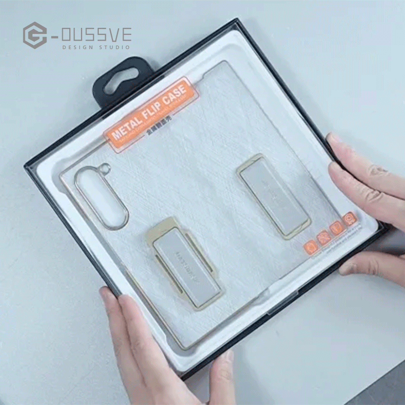 G-OUSSVE|Dual-strap leather phone case for Samsung Z Fold6, featuring a 360° rotating kickstand for versatile viewing and secure grip. Stylish and functional protection for your foldable device.