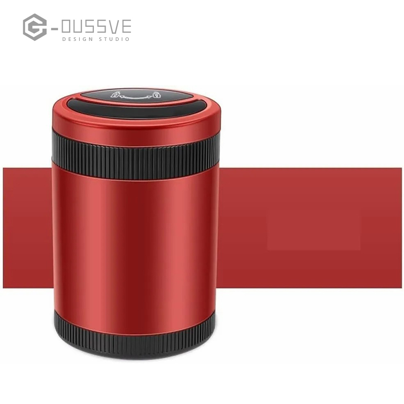 G-OUSSVE｜Car Ashtray With Light One-button Open Infrared Smokeless Ashtray With Lid Sealing Ring 