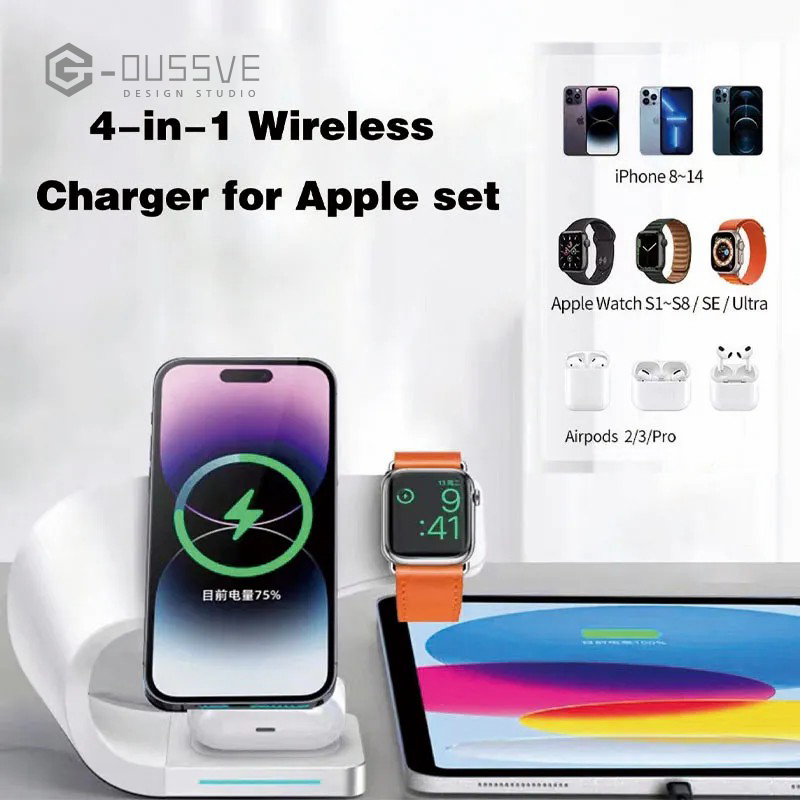 G-OUSSVE｜Magnetic Wireless Charger Three -in -one Fast Filling Apple Mobile Phone/Headset/Iwatch