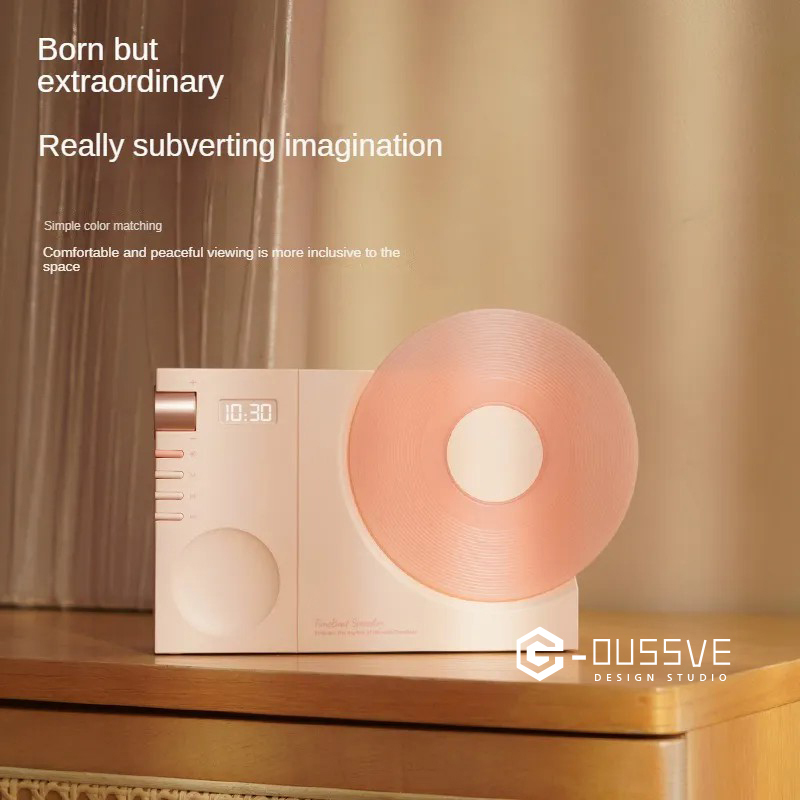G-OUSSVE｜Time Bluetooth Speaker Desktop Retro Clock Speaker Subwoofer Film Rotatable Birthday Gift