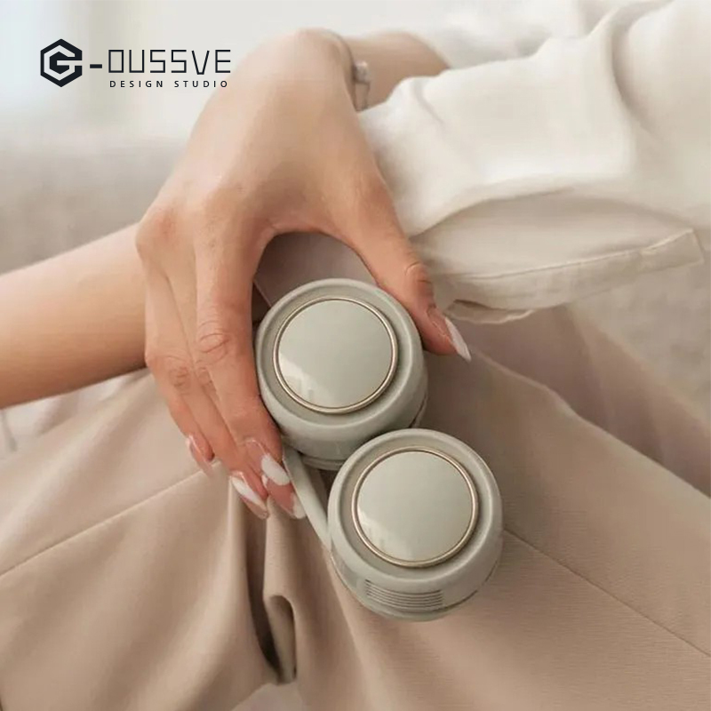 G-OUSSVE｜Foldable Neck Fan 3 Power Settings USB Rechargeable 1600mAh Battery Bladeless Fan for Outdoor Sports Travel