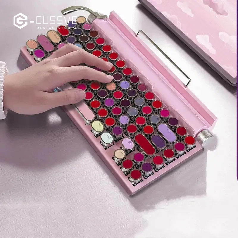 G-OUSSVE｜Mechanical Keyboard Retro Typewriter Steampunk Wireless Bluetooth Dual-mode Mechanical Keyboard Computer Tablet IPad Mobile Phone Green Shaft