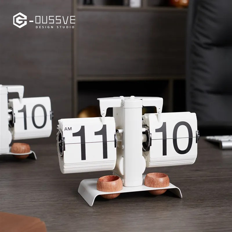 G-OUSSVE｜Automatic Page Flipping Mechanical Clock Balance Calendar European Creative Gateway Internet Celebrity Desktop Decoration