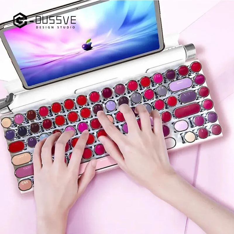 G-OUSSVE｜Mechanical Keyboard Retro Typewriter Steampunk Wireless Bluetooth Dual-mode Mechanical Keyboard Computer Tablet IPad Mobile Phone Green Shaft